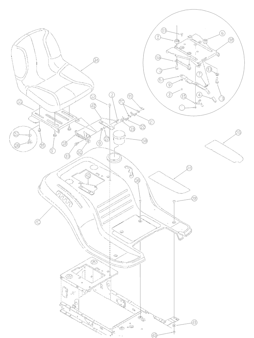 Fender Assembly Diagram and Parts List for 13AC762F729 2005 Yard Machines Lawn Tractor